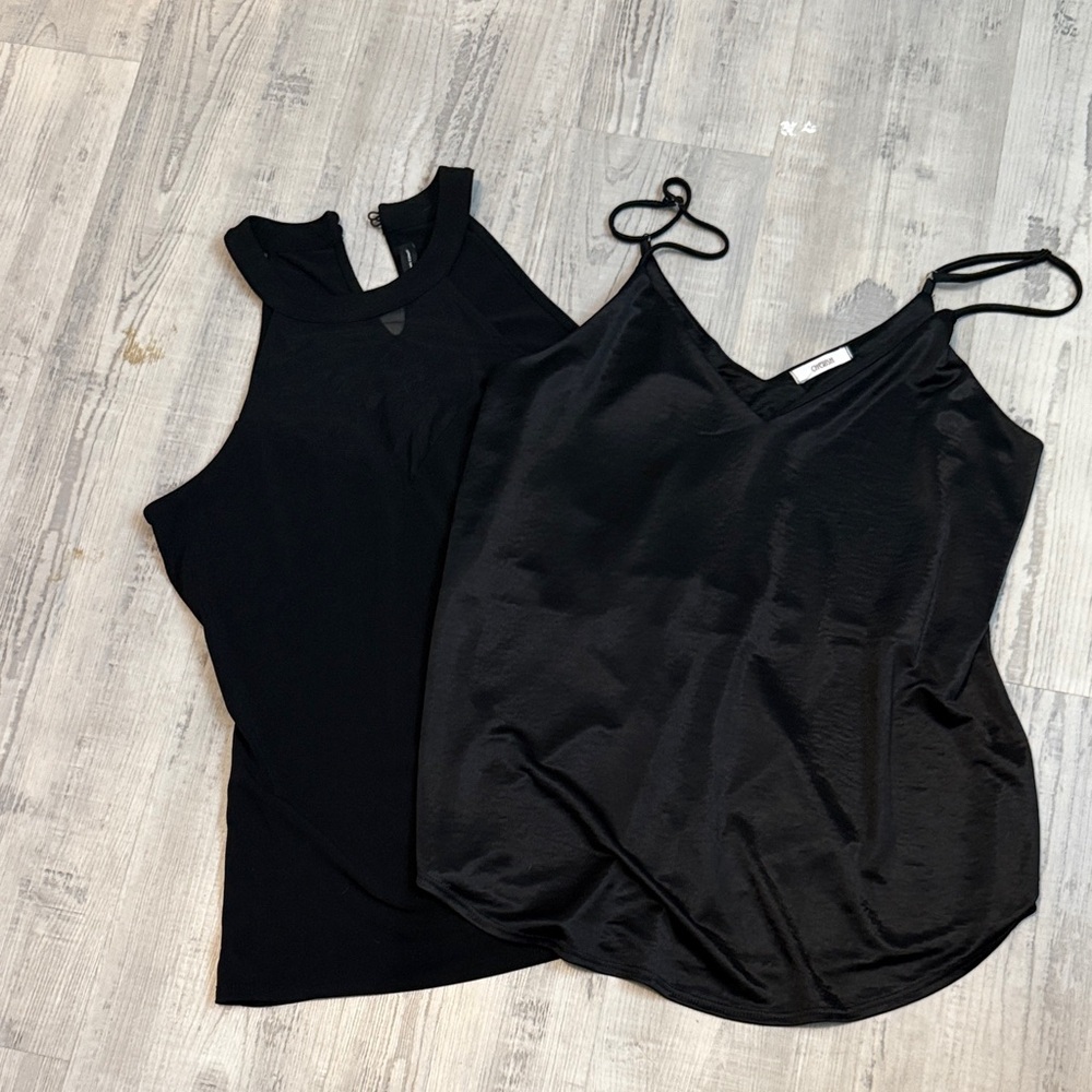 Chic Black Tank Tops Set